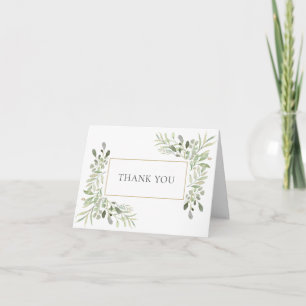 Sanfte ländliche Grün Hochzeit Danke Karte