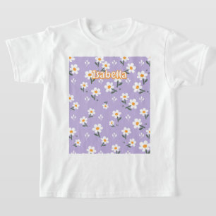 Sanfte Lavendel-Daisy-Blüten-Ästhetik für Mädchen T-Shirt