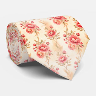 Sanfte Malvenrose Floral Krawatte