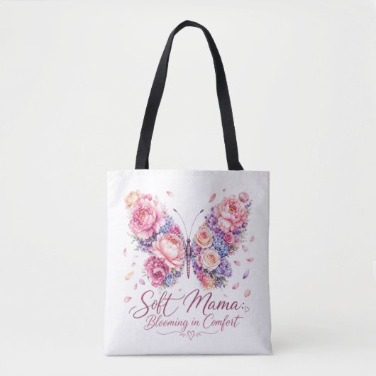 Sanfte Mama Aufblühender Schmetterling Tasche (Vorderseite)