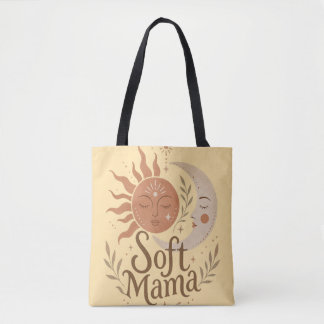 Sanfte Mama Himmels-Sonne und Mond Boho-Design Tasche