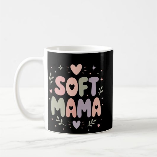 Sanfte Mama-Pastell-Typografie-Design Kaffeetasse (Links)