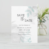 Sanfte Minze und Grau Save The Date (Stehend Vorderseite)