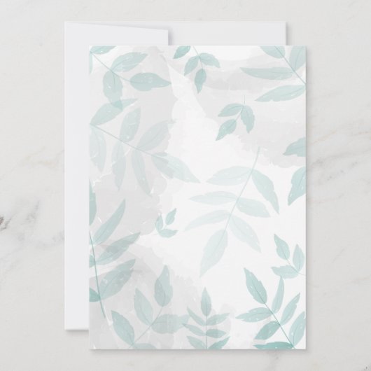 Sanfte Minze und Grau Save The Date (Rückseite)