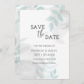 Sanfte Minze und Grau Save The Date (Vorne/Hinten)
