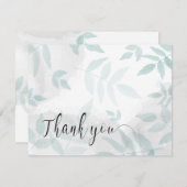 Sanfte Minze und graue Hochzeit Dankeskarte (Vorne/Hinten)
