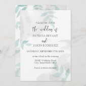 Sanfte Minze und graue Hochzeit Einladung (Vorne/Hinten)