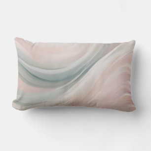 Sanfte Minze und rosa Küstenwaden Lendenkissen