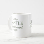 Sanfte Mutterschaft Botanische Typografie Minimali Kaffeetasse (Vorderseite Links)