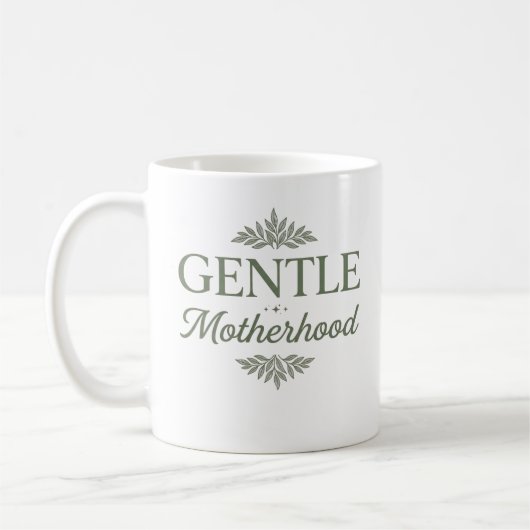 Sanfte Mutterschaft Botanische Typografie Minimali Kaffeetasse (Links)