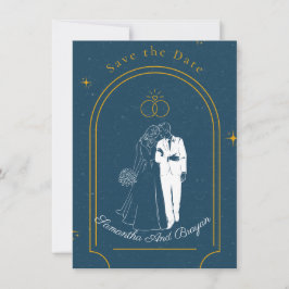 Sanfte Nachtromanze, Hochzeit-Save-the-Date-Karte Einladung