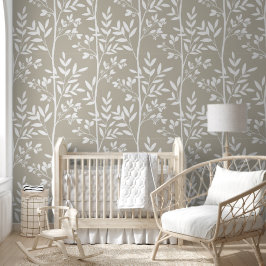 Sanfte neutrale beige florale Silhouette Botanisch Tapete