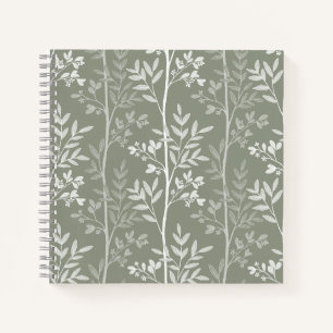 Sanfte neutrale botanische florale Olive Silhouett Notizblock