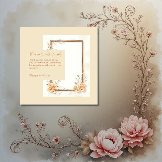 Sanfte, neutrale Botanische Hochzeit Geschenkanhänger