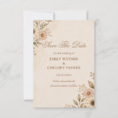 Sanfte neutrale Floral Save The Date (Vorderseite)