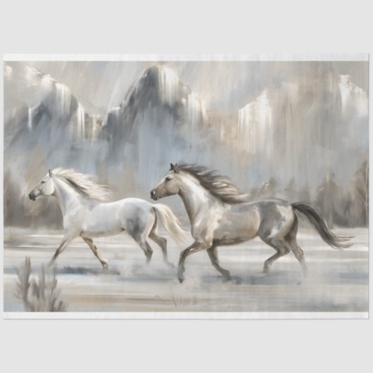 Sanfte, neutrale Hengste mit abfallendem Gebirge Seidenpapier (Vorderseite)