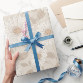 Sanfte neutrale Sonnenblumen-Creme-Blumenmuster Geschenkpapier
