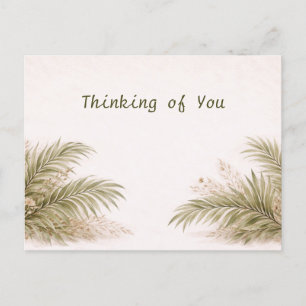Sanfte neutrale tropische Palm Botanische Wasserfa Postkarte