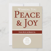 Sanfte neutrale Urlaubskarte | Logo hinzufügen Feiertagskarte (Vorderseite)