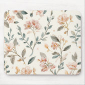 Sanfte neutrale Wildblumen-Salbei-Wasserfarben-Bot Mousepad (Vorne)