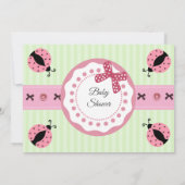 Sanfte, Niedliche, moderne Ladybugs mit Babydusche Einladung (Rückseite)