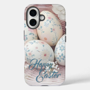 Sanfte Osterfreude mit Blumenmotiv iPhone 16 Hülle