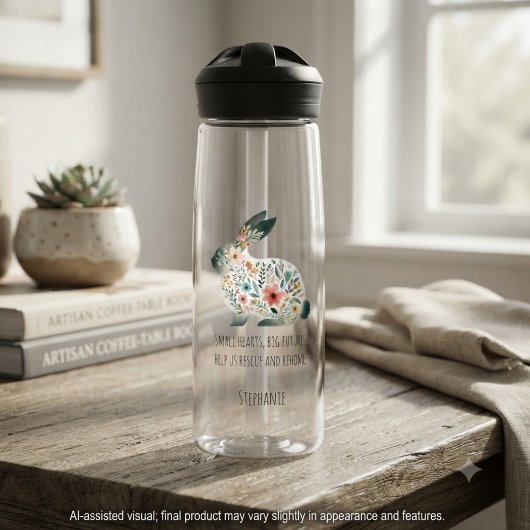 Sanfte Pastell-Blumen-Hasen-Rettungs-Hydration Trinkflasche