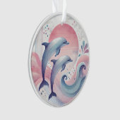 sanfte Pastell-Delfine Ornament (Vorderseite)