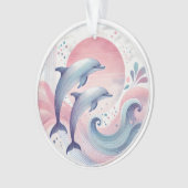 sanfte Pastell-Delfine Ornament (Vorderseite)