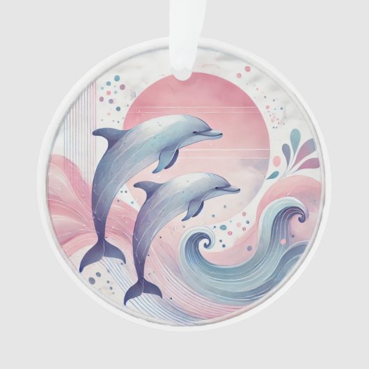 sanfte Pastell-Delfine Ornament (Vorderseite)