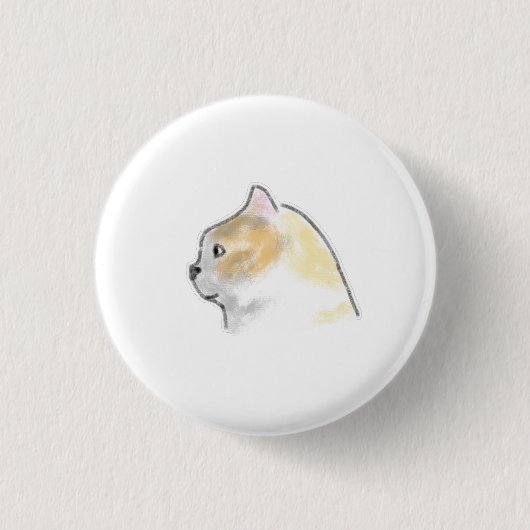 Sanfte Pastell-Ginger-Calico-Katze Seitenprofil Button (Vorderseite)