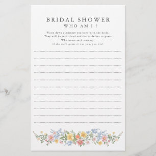 Sanfte Pastell-Ornate Bridal Shower Who Am I Spiel