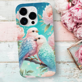 Sanfte Pastell-Sangvögel mit Päonien Case-Mate iPhone 14 Pro Hülle