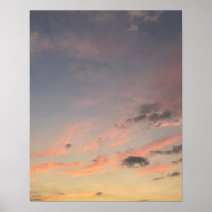 Sanfte Pastell-Sonnenuntergangs-Wolken-Kunstposter Poster