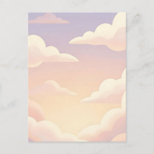 Sanfte Pastell-Träumerische Wolken Lavendel-Rosa-H Postkarte
