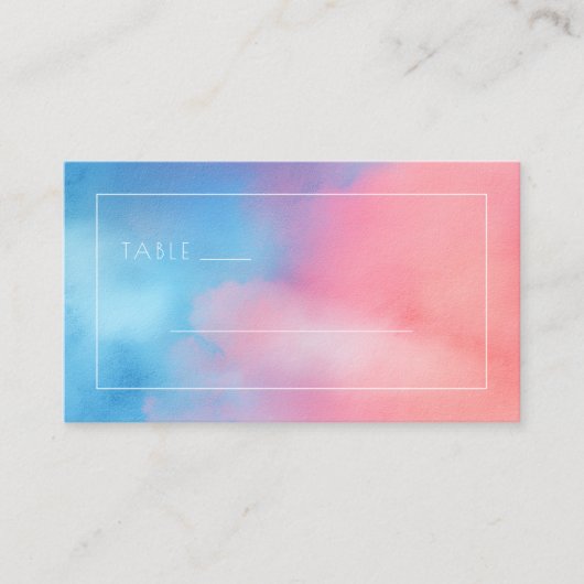 Sanfte Pastell-Wasserfarben-Gradation Platzkarte (Vorderseite)