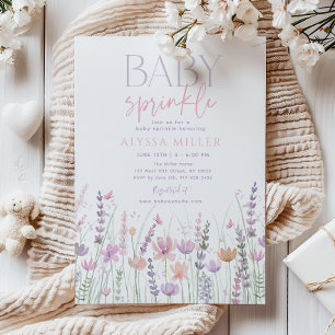 Sanfte Pastell-Wildblumen-Baby-Sprinkle Einladung