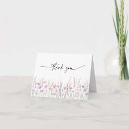 Sanfte Pastell-Wildblumen-Hochzeit Dankeskarte