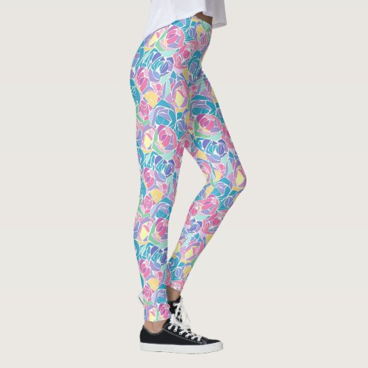 Sanfte Pastellrosenliebe Leggings (Rechts)