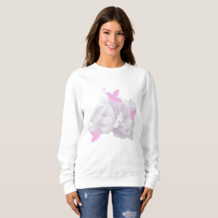 Sanfte Pfingstrosen und Schmetterlinge Sweatshirt