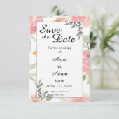 Sanfte Pfirsich-Frühlingsgarten-Hochzeit - Termin Save The Date (Stehend Vorderseite)