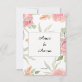 Sanfte Pfirsich-Frühlingsgarten-Hochzeit - Termin Save The Date (Rückseite)