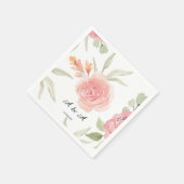 Sanfte Pfirsich-Frühlingsgarten-Hochzeitsserviette Serviette (Ecke)