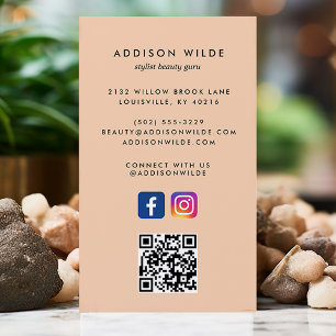 Sanfte Pfirsich Social Media Instagram Facebook QR Visitenkarte