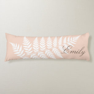 Sanfte Pfirsich Weiße Fern Elegant Minimalistisch Seitenschläferkissen