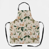 Sanfte Pfirsichblüten Elfenbein Blumenmuster Schürze (Vorderseite)