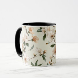 Sanfte Pfirsichblüten Elfenbein Blumenmuster Tasse