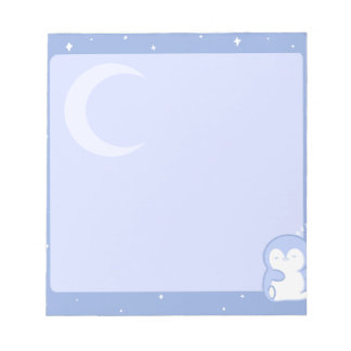 Sanfte Pinguin Nacht Notizblock | Ruhiges Pastell