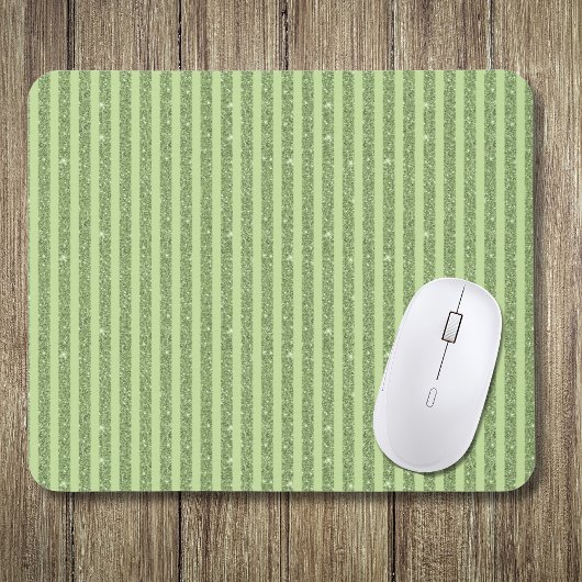 Sanfte Pistazien-Glitter-Optik Minimal-Muster Mousepad