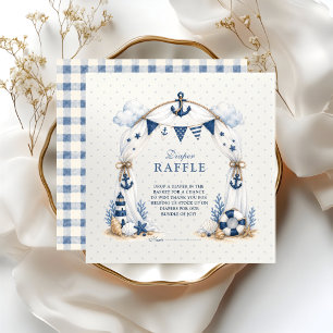 Sanfte Punkte-Marine-Windel-Raffle Begleitkarte